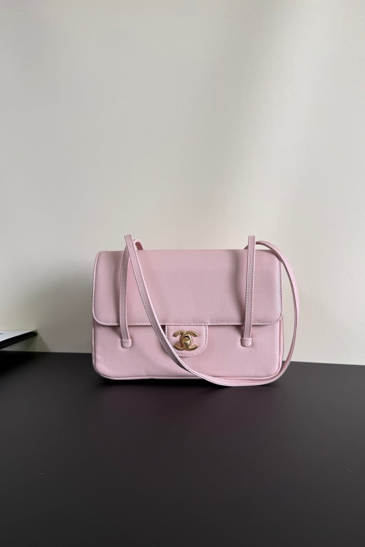 Chanel 26 Shoulder Bag 22 Light Pink Caviar Leather