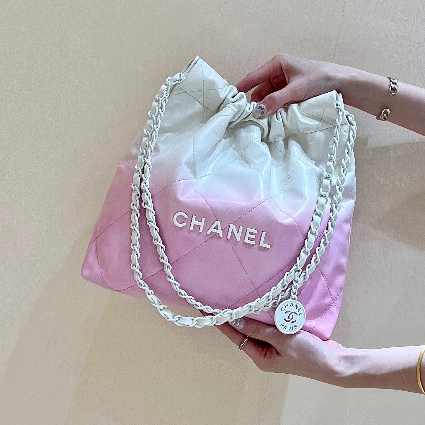 CC 24S Mini Gradient 22 Hobo 39cm Pink White Calfskin