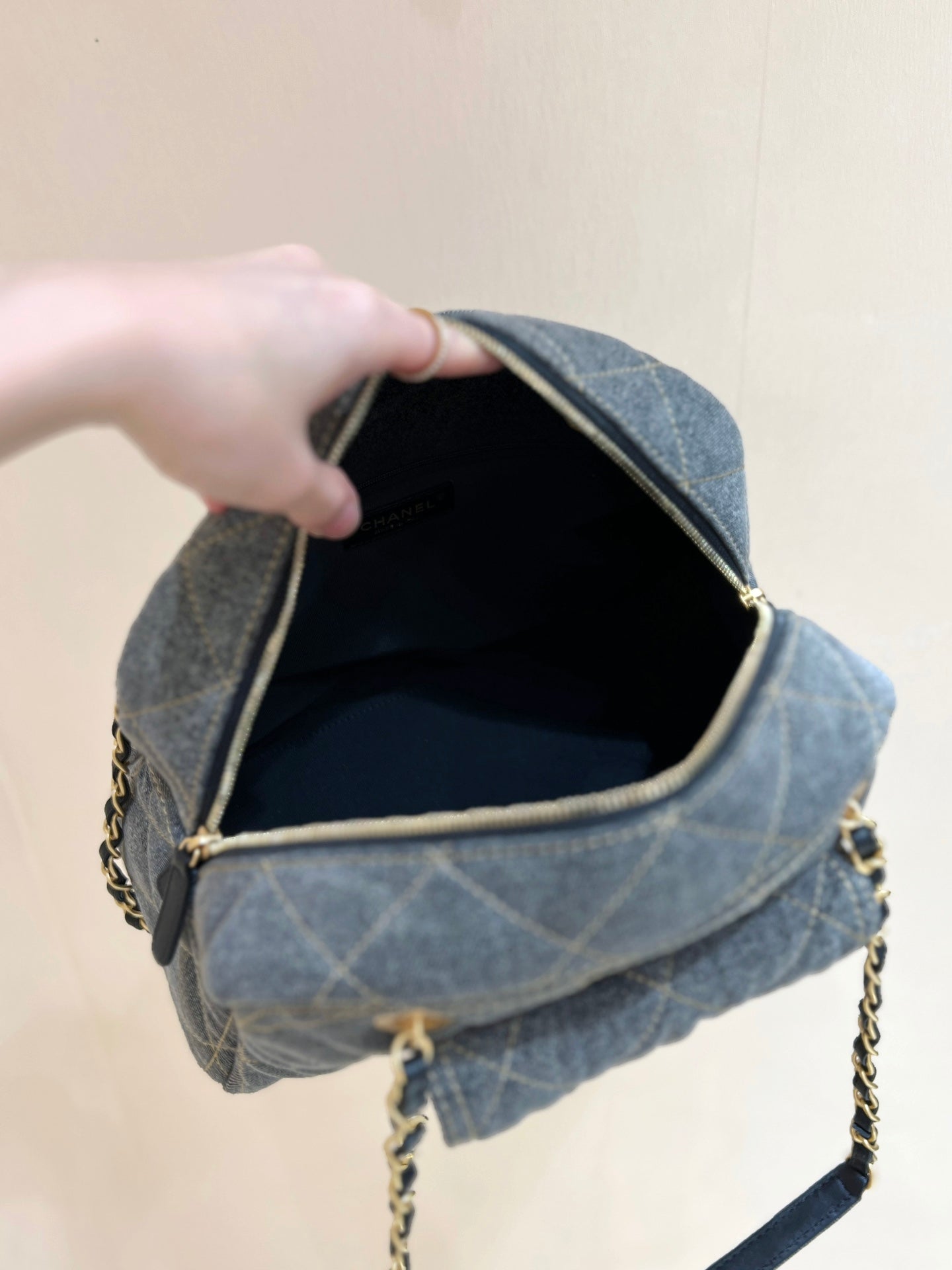 CC 24A Bowling Bag 33cm Grey Denim GHW