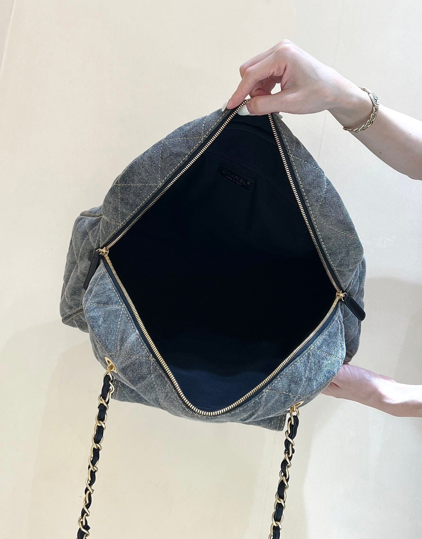CC 24A Bowling Bag 44cm Grey Denim  GHW