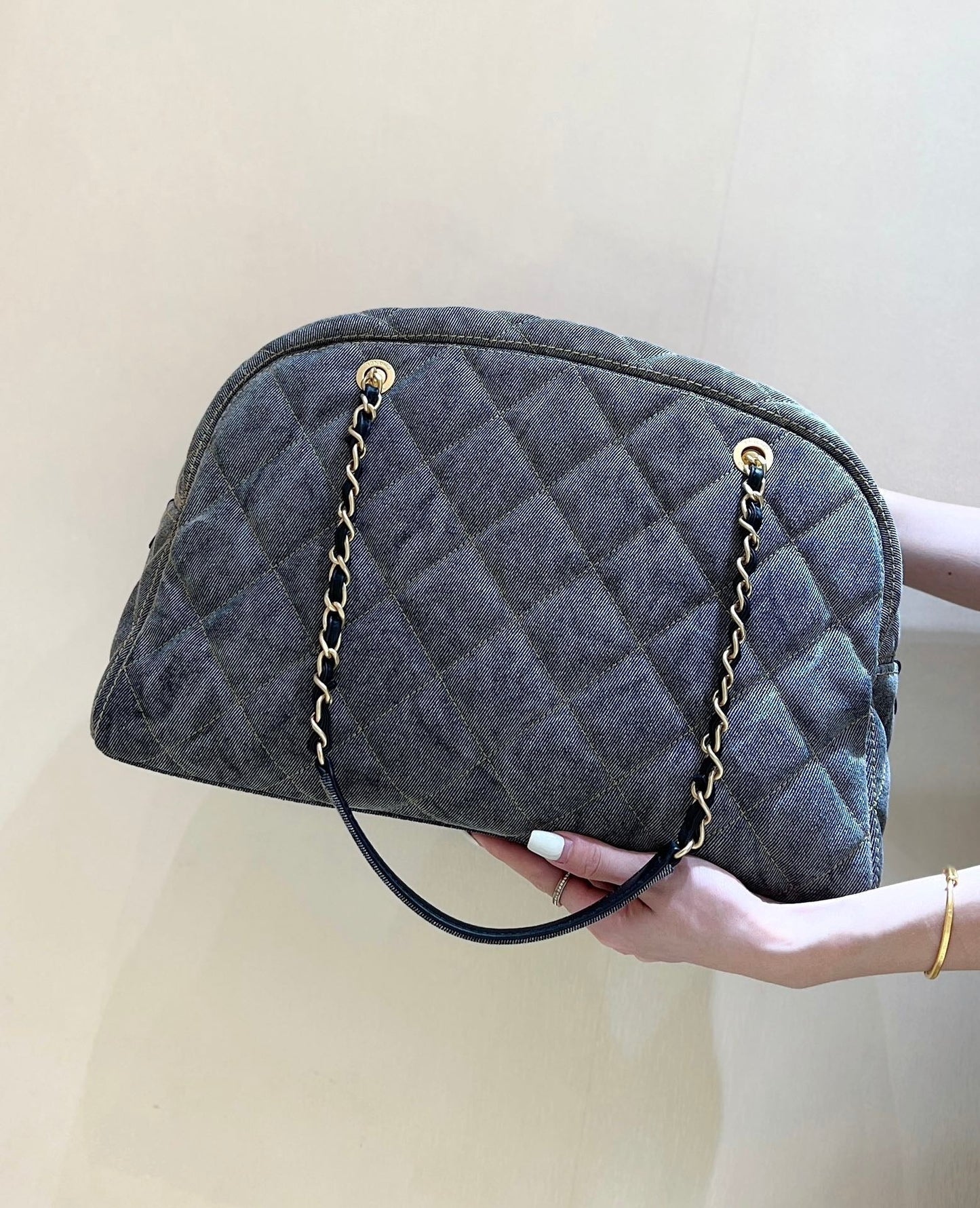 CC 24A Bowling Bag 44cm Grey Denim  GHW