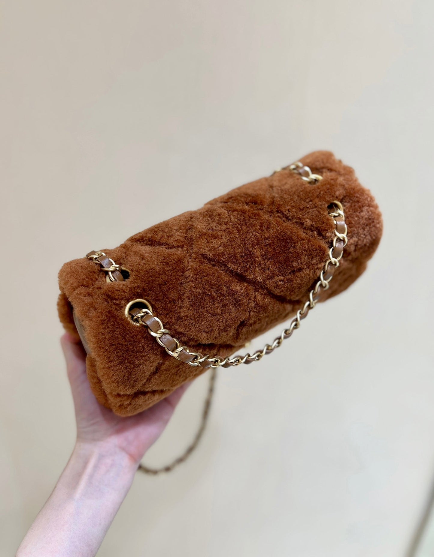 CC  24K Teddy Bear CF 23.5cm Brown Lambskin & Fur Light GHW