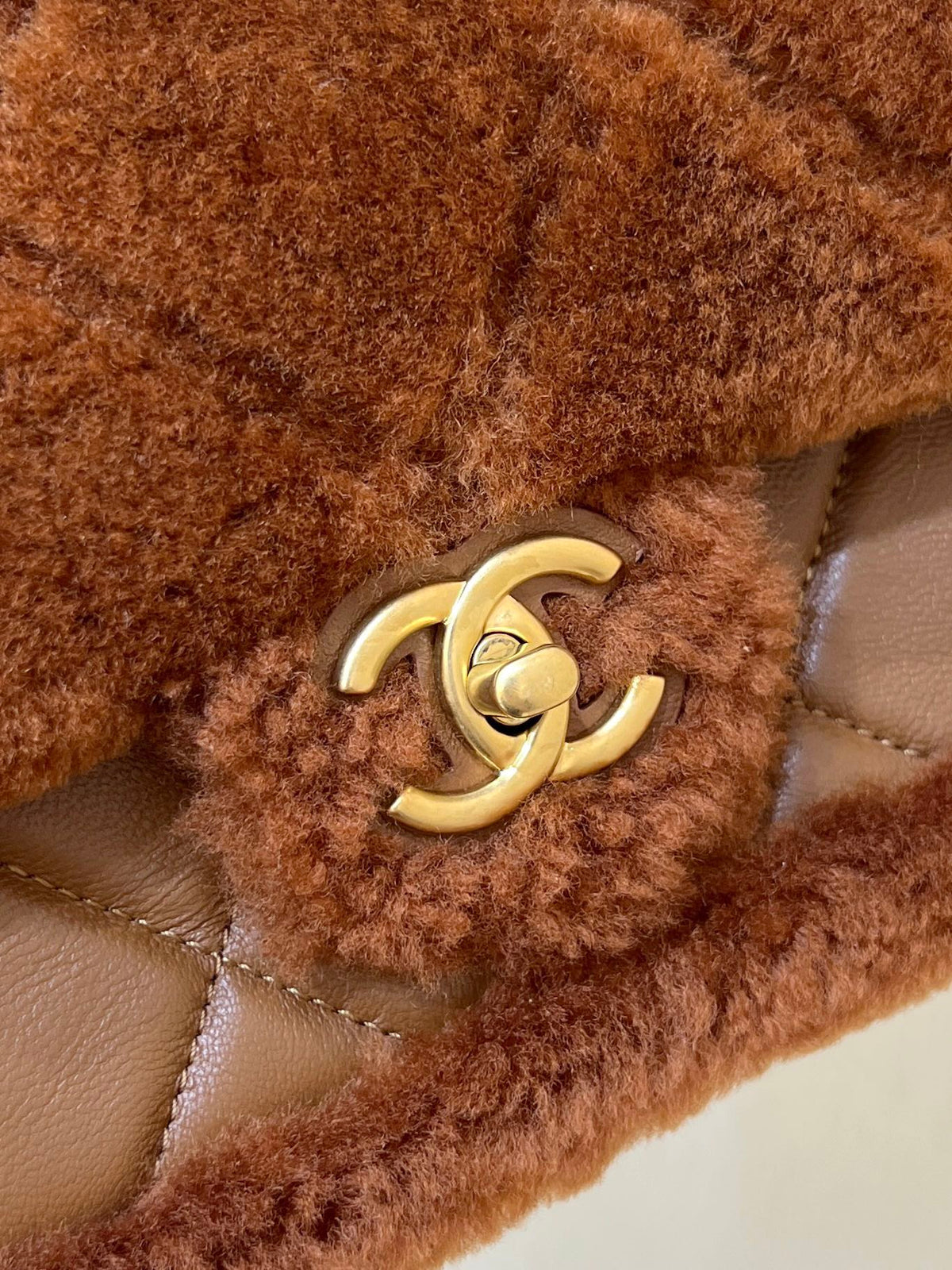 CC  24K Teddy Bear CF 23.5cm Brown Lambskin & Fur Light GHW