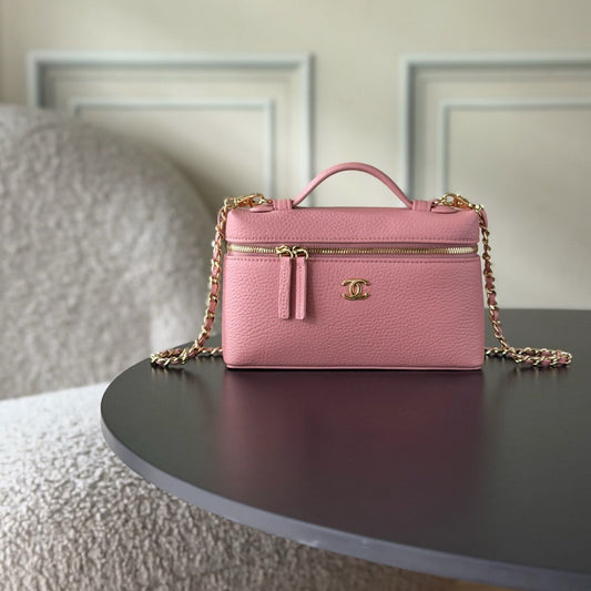CC 26s Vanity Bag 19.5cm Pink Cowhide