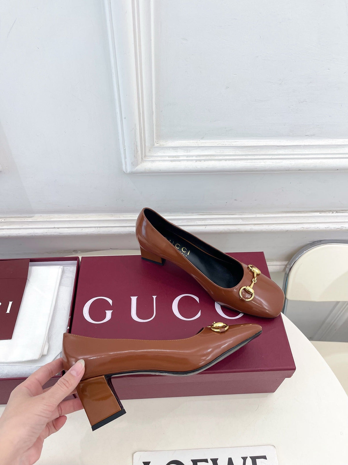 GG 26s Signora Pump 5.5cm Brown Leather 640313