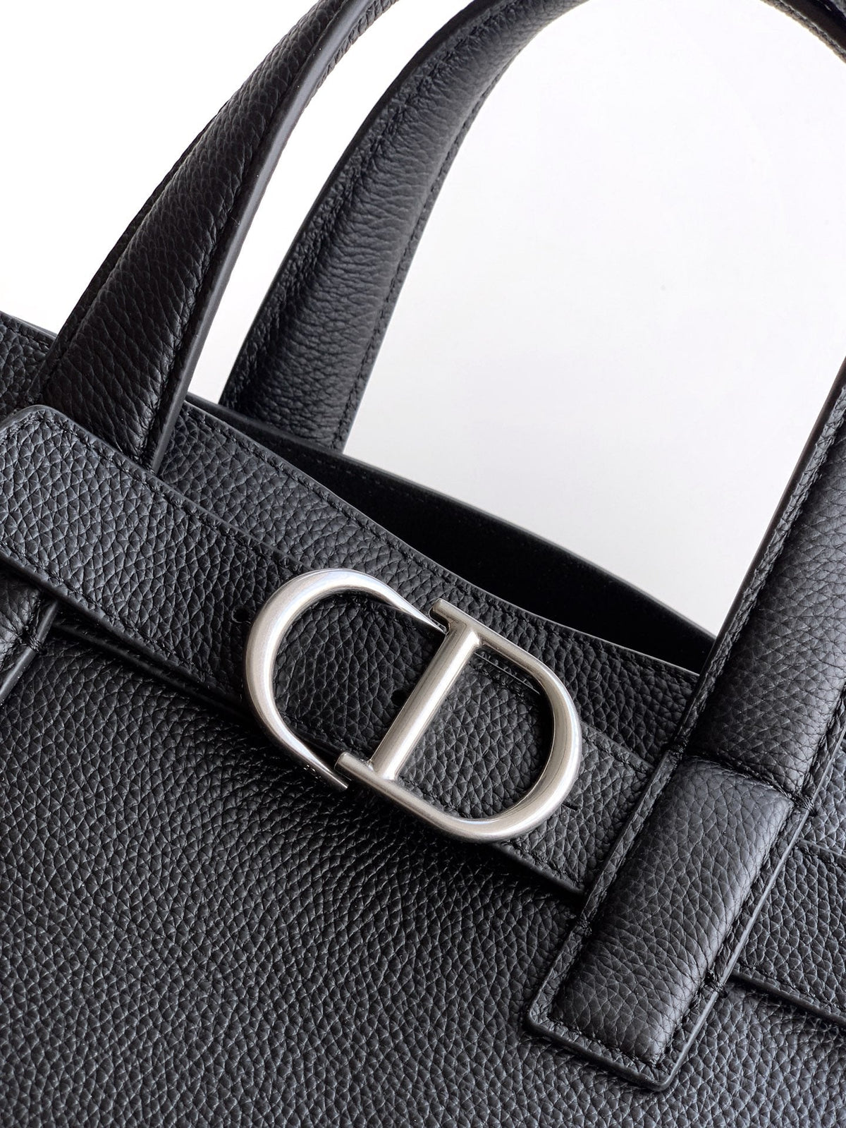 Dior 2026 Normandie Handbag 38cm Black Grained Calfskin 355400