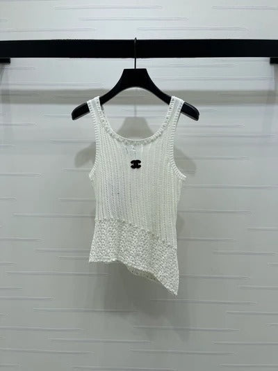 Chanel 2026 Vest Purple and White Wool 704599