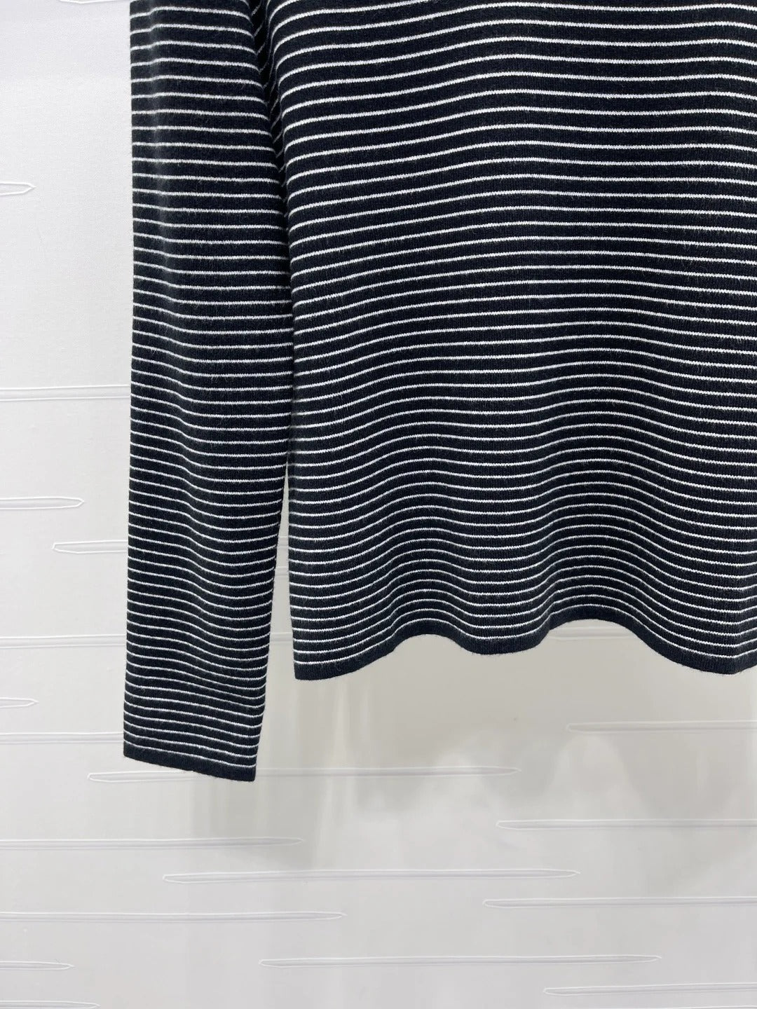 Chanel 2026 Striped Turtleneck Long Sleeve Sweater Wool