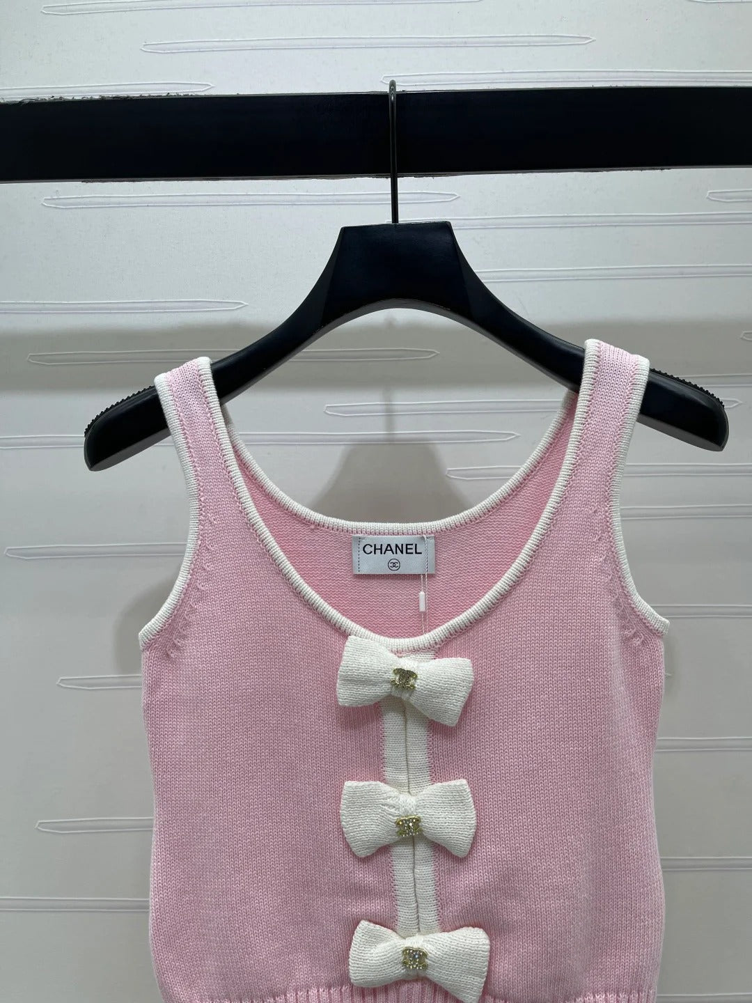 Chanel 2026 Knit Vest With Bow Embellishment Wool