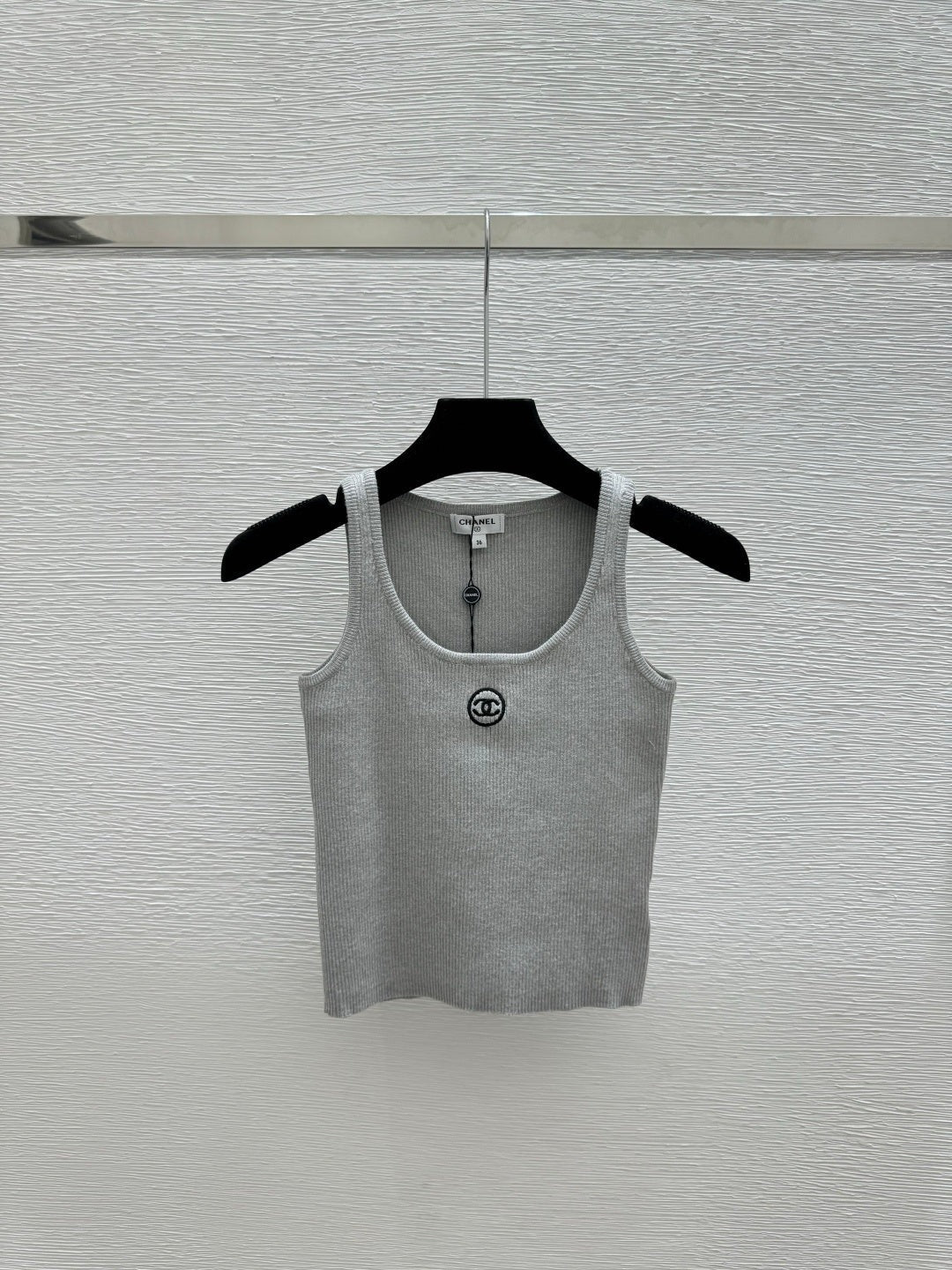 Chanel 2026 Tank Top White and Gray Polyester Viscose