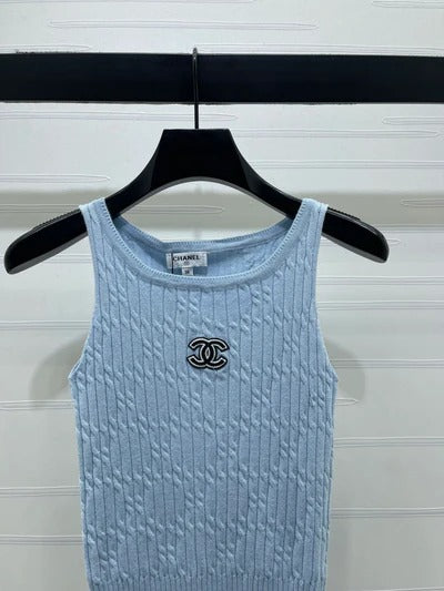 Chanel 2026 Cable Knit Crew Neck Camisole Wool Cashmere 355308