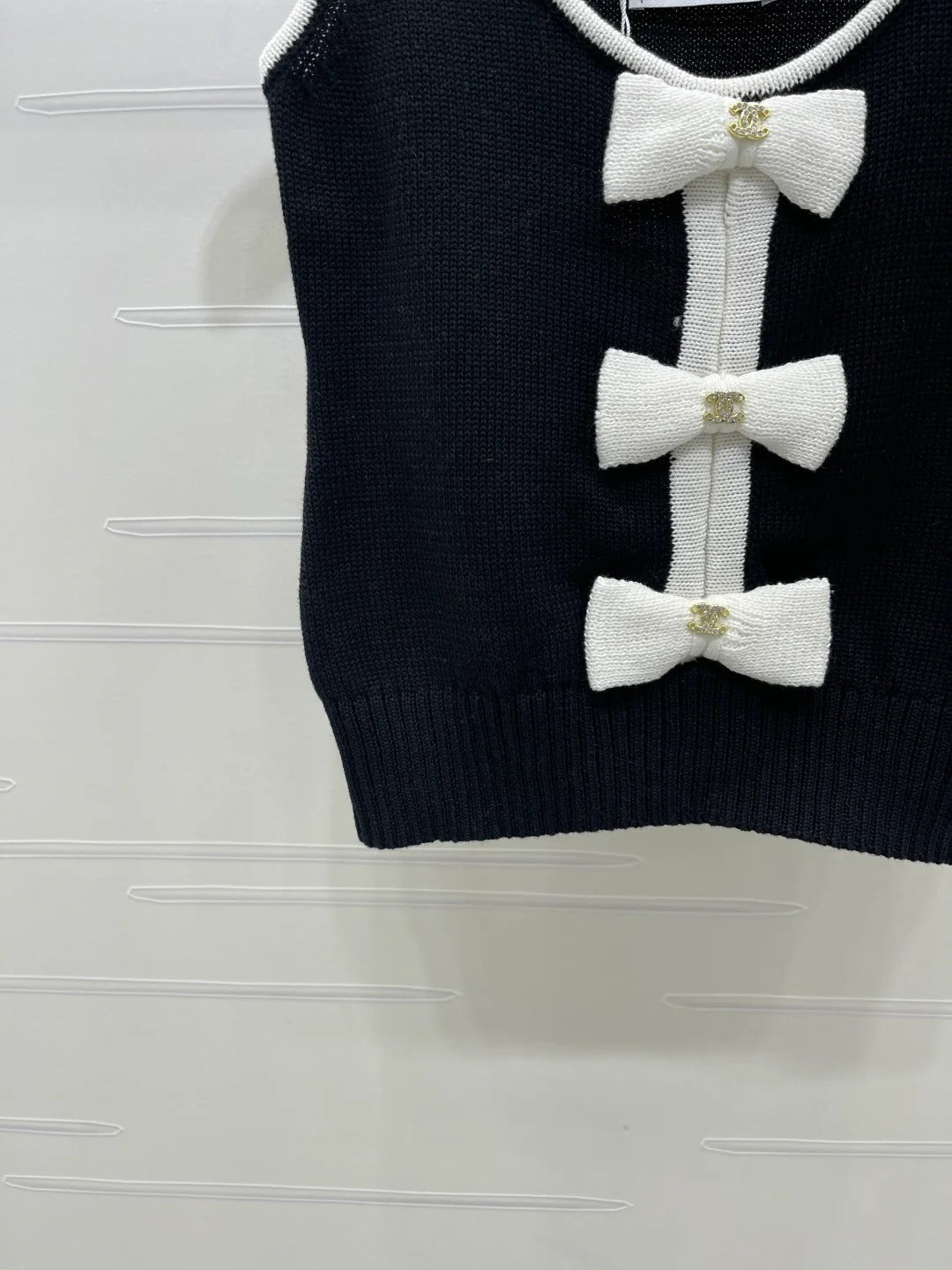 Chanel 2026 Knit Vest With Bow Embellishment Wool