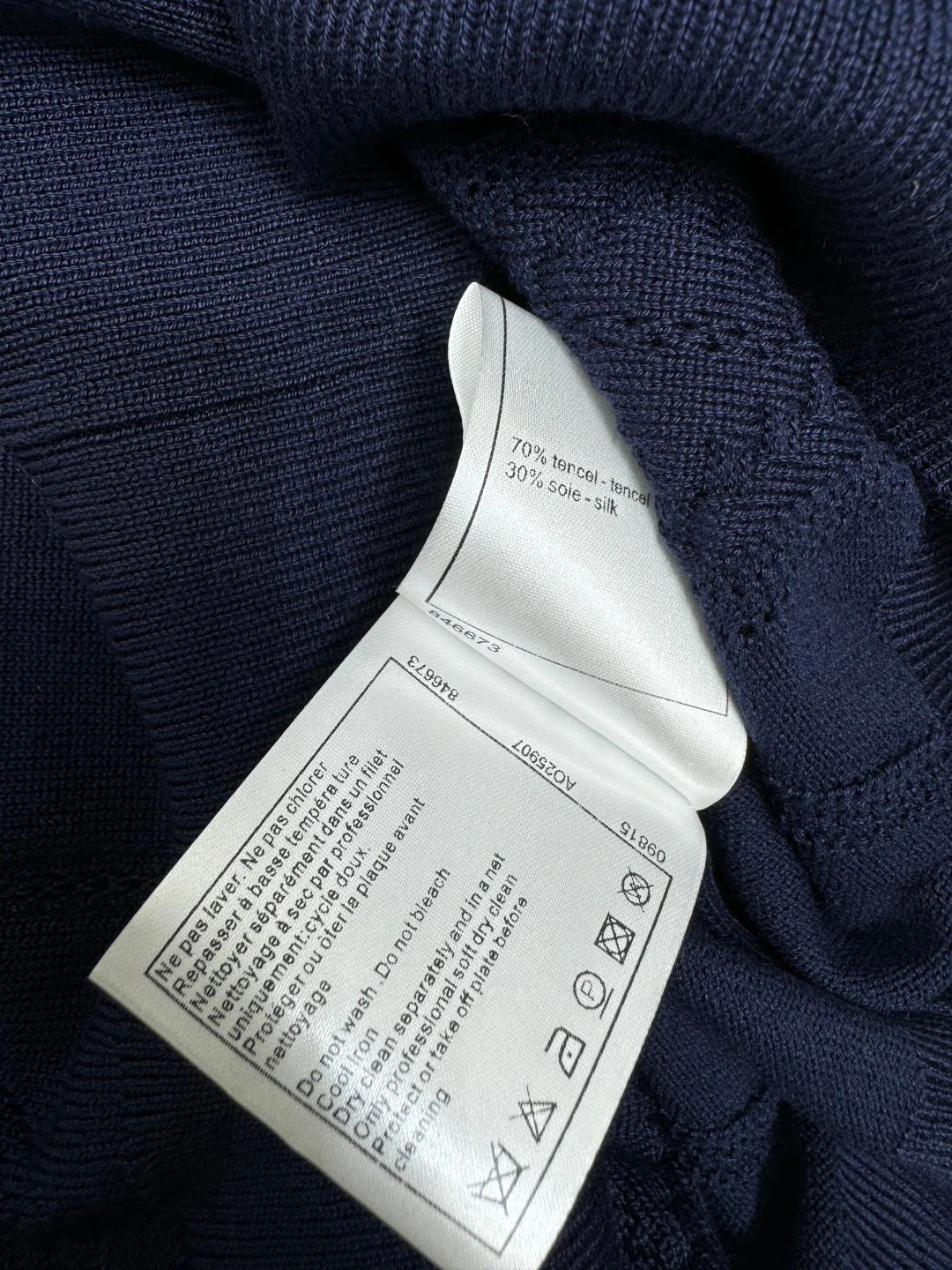 CHANEL 25S DIAMOND KNIT SHORT SLEEVE SHIRT 264172