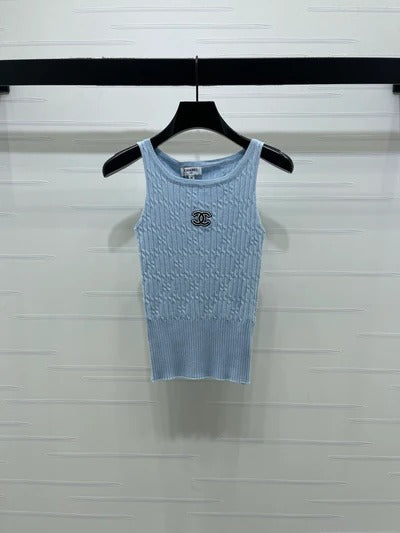 Chanel 2026 Cable Knit Crew Neck Camisole Wool Cashmere 355308