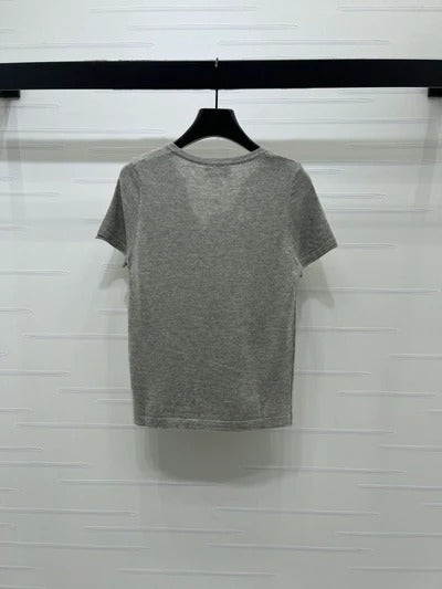Chanel 2026 V-neck Short-sleeve Shirt Wool Cashmere
