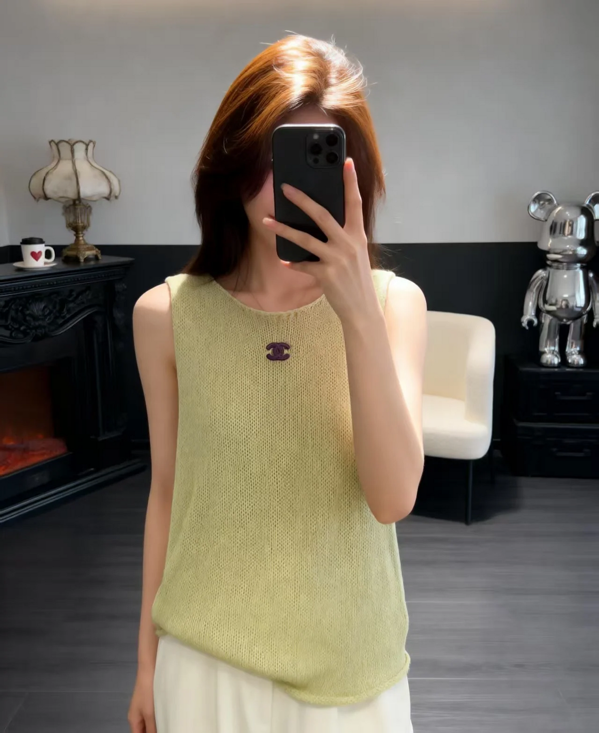Chanel 2026 Vest Green and White Cotton