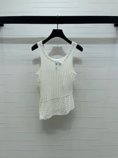 Chanel 2026 Vest Purple and White Wool 704599