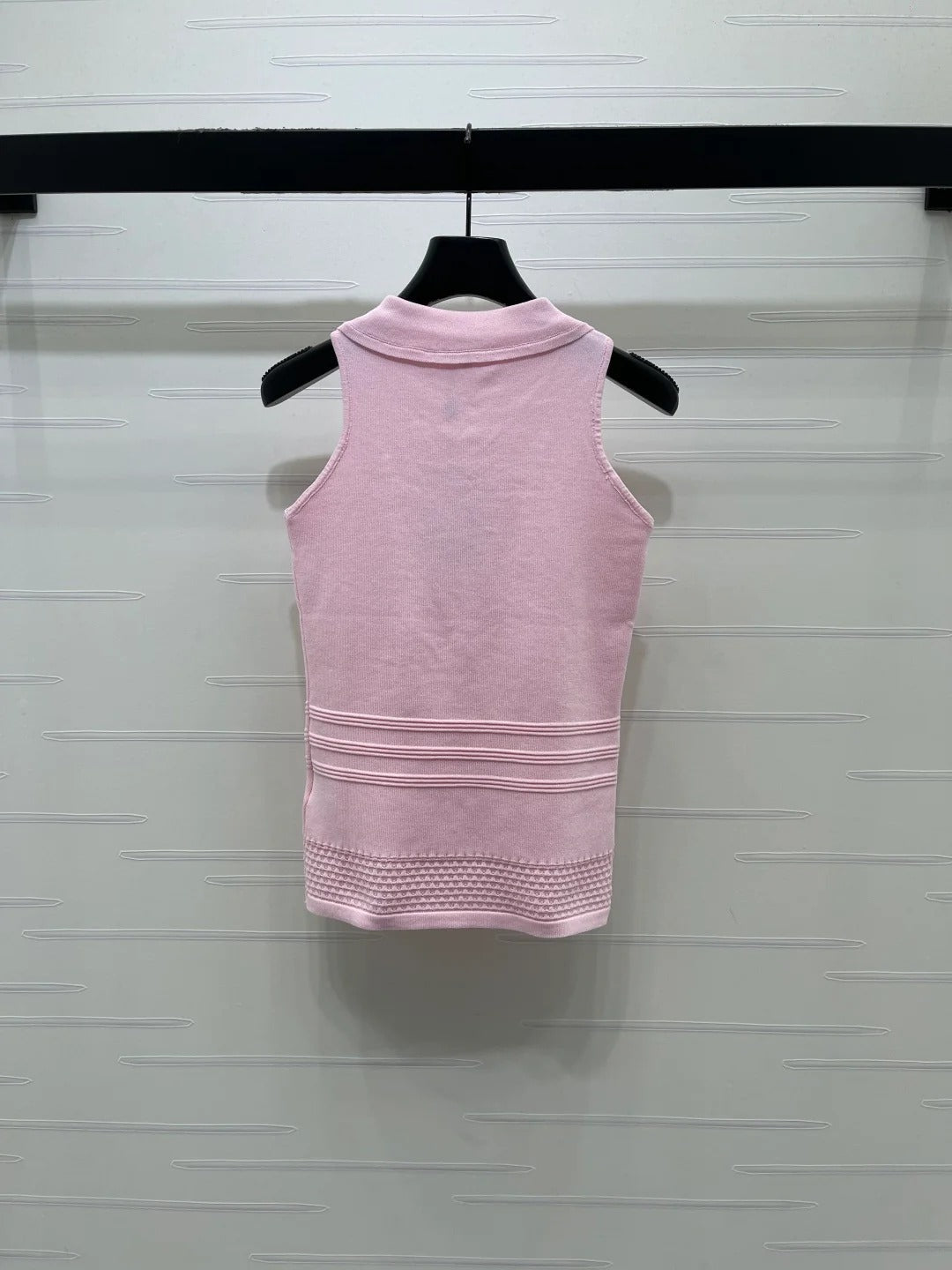 Chanel 2026 Knit Sleeveless Top With Floral Embellishment Polyester Viscose