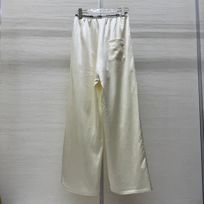 Chanel 2026 Waist Drawstring Acetate Casual Wide-Leg Pant Polyester 356793