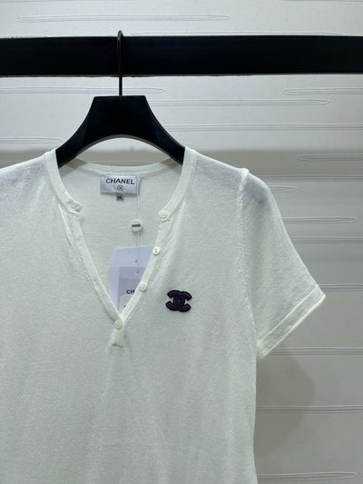Chanel 2026 V-neck Short-sleeve Shirt Wool Cashmere