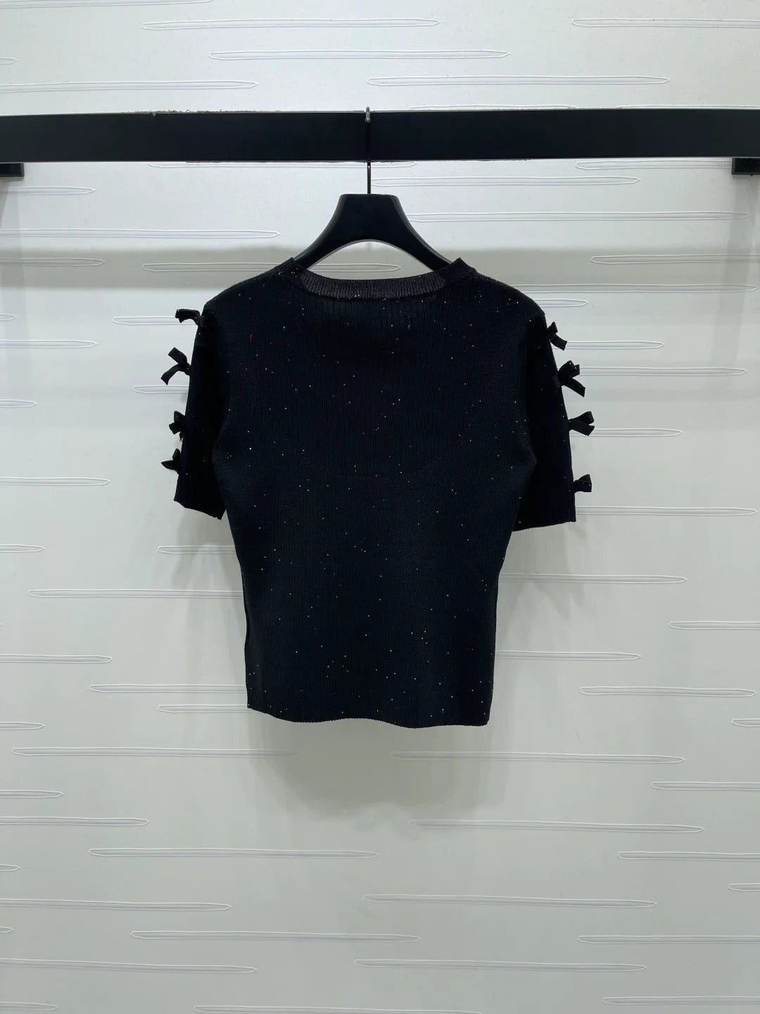 Chanel 2026 Bow T-shirt Black and White Wool Nylon 136350