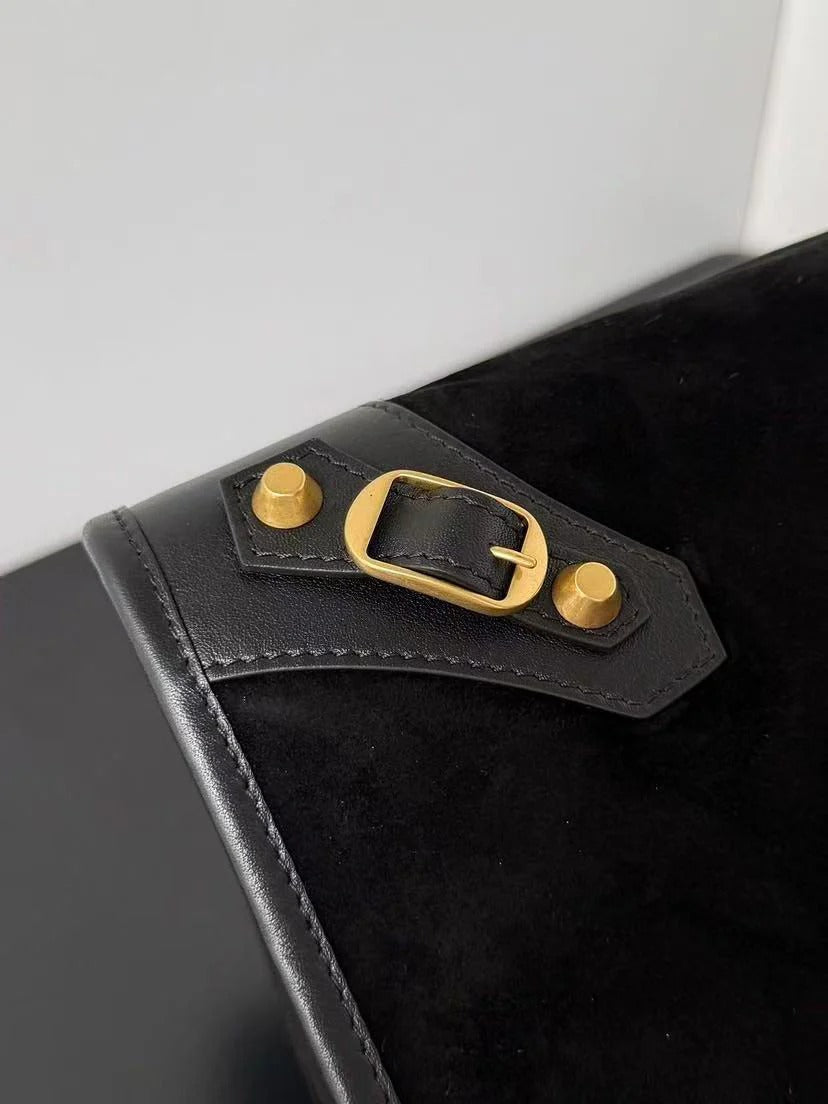 Balenciaga 2026 Le City Bag 37cm Black Suede Leather