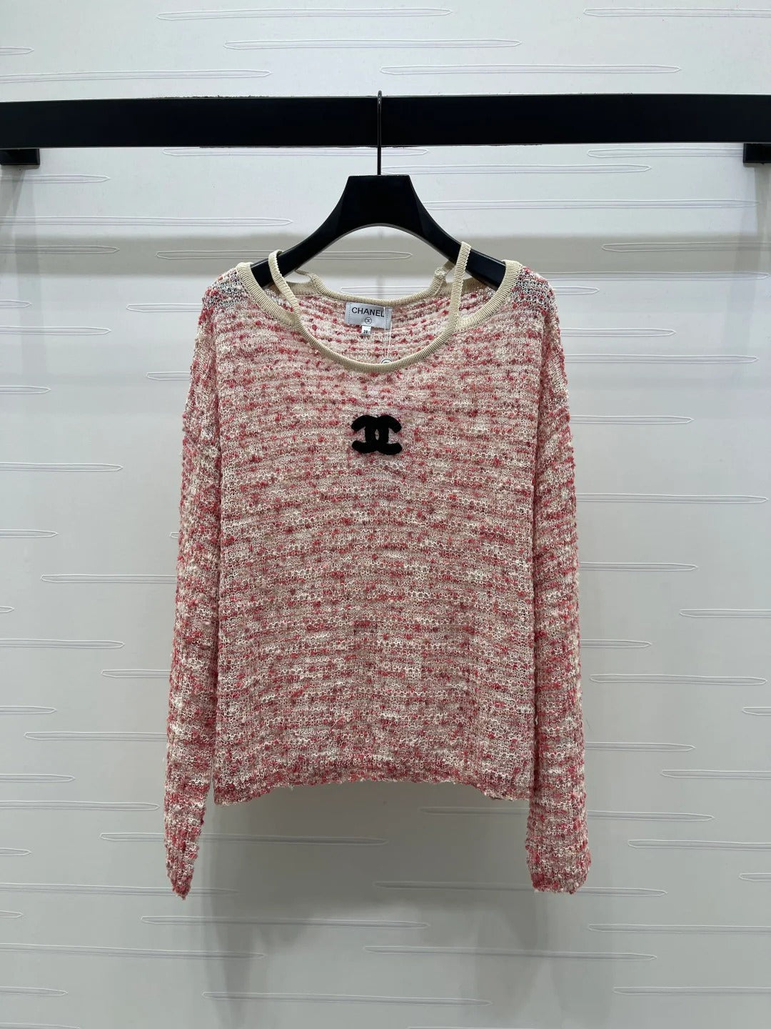 Chanel 2026 Off-the-shoulder Knit Long-sleeved Top Wool Cashmere
