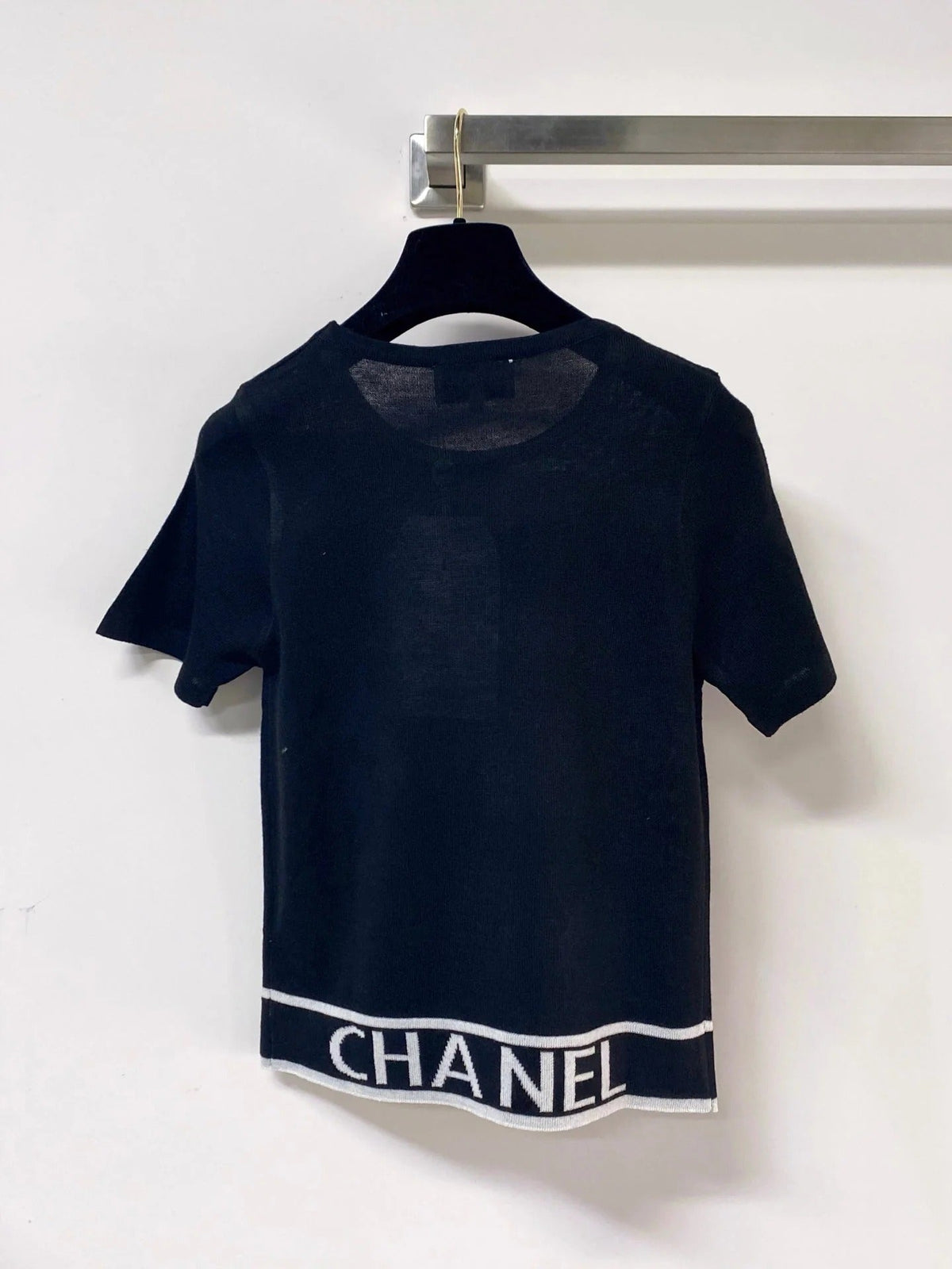 Chanel 2026 Rhinestone Knit Short-Sleeve Top Wool 330929
