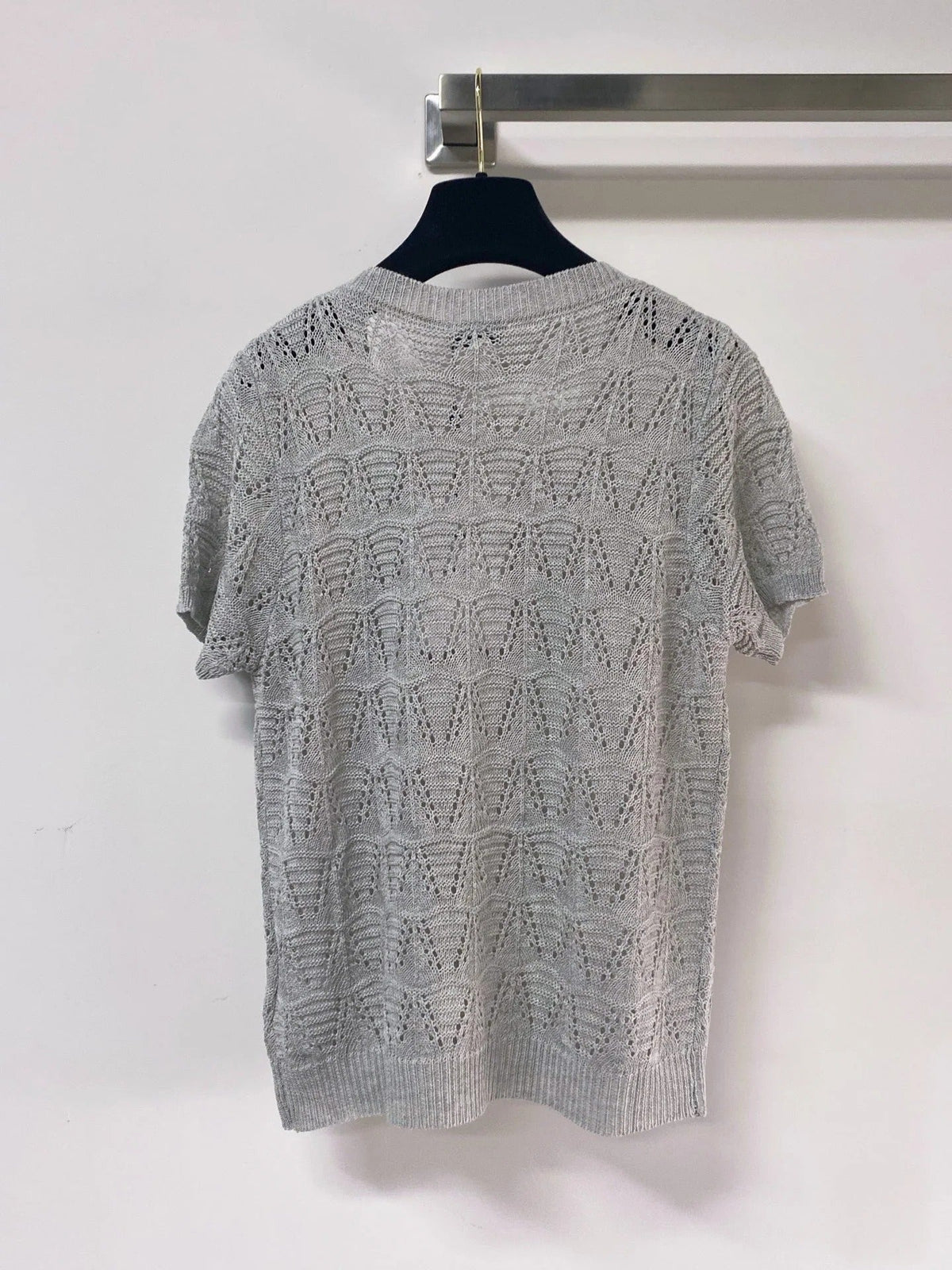 Chanel 2026 V-Neck Short-Sleeved Shirt Laine Wool 463520