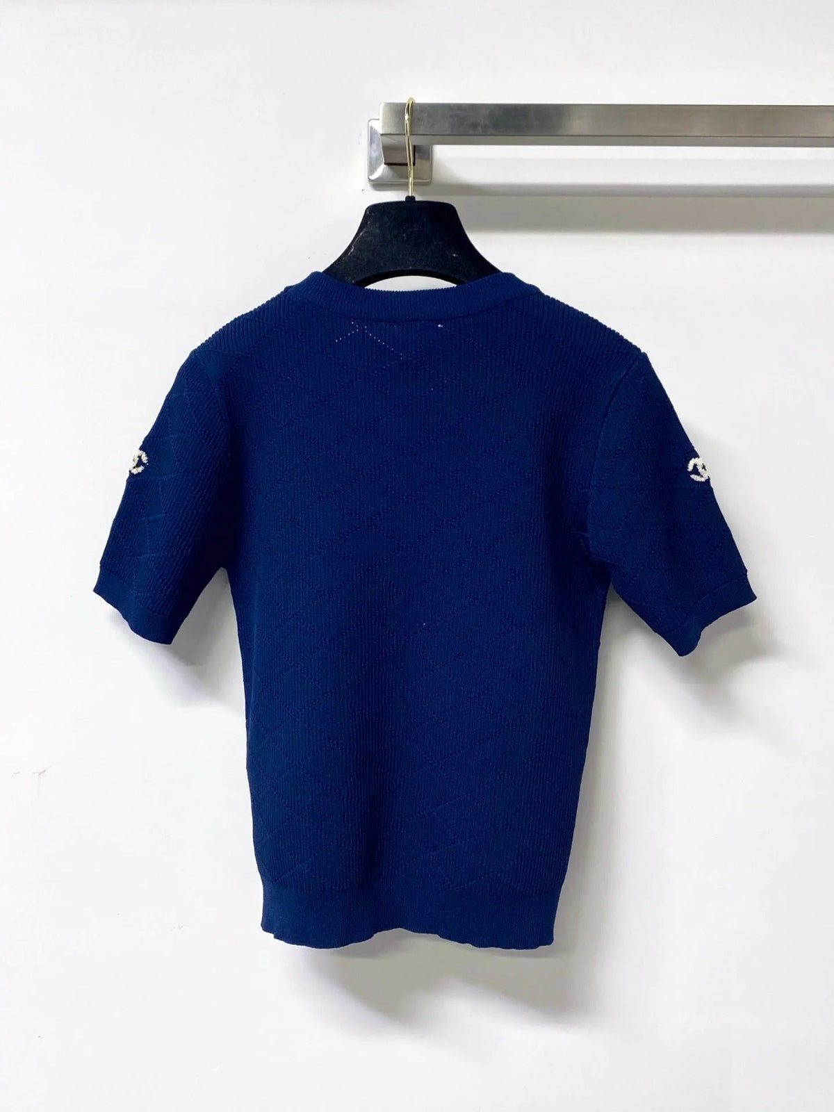 Chanel 2026 Short-Sleeve Shirt White Logo Wool 310325