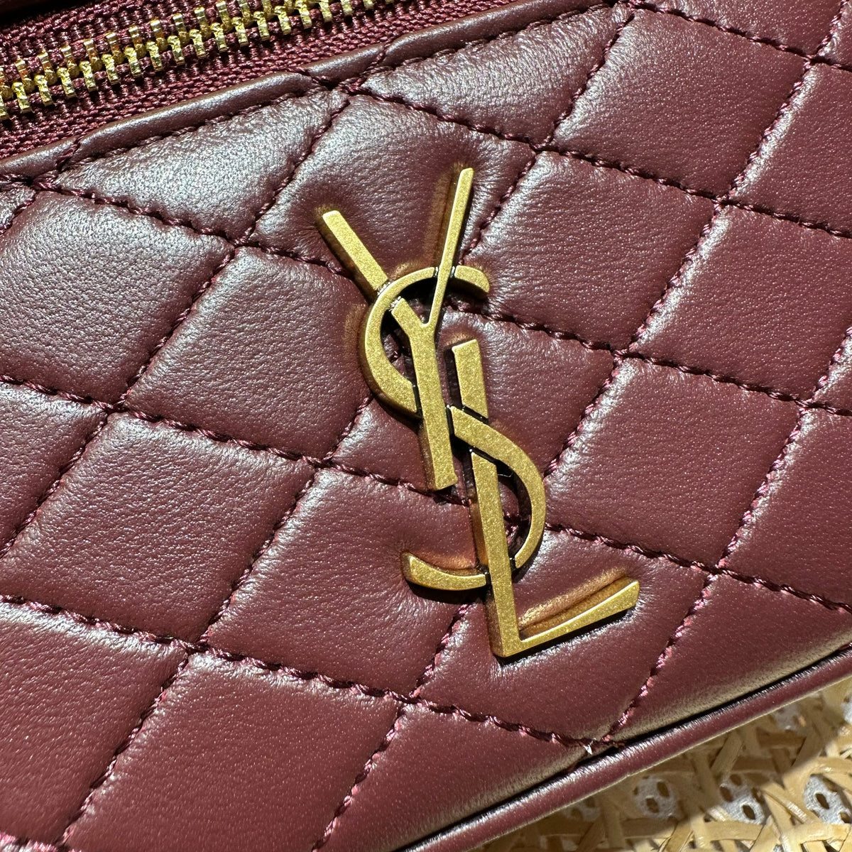 YSL Gaby Vanity Bag 18 Burgundy Quilted Calfskin