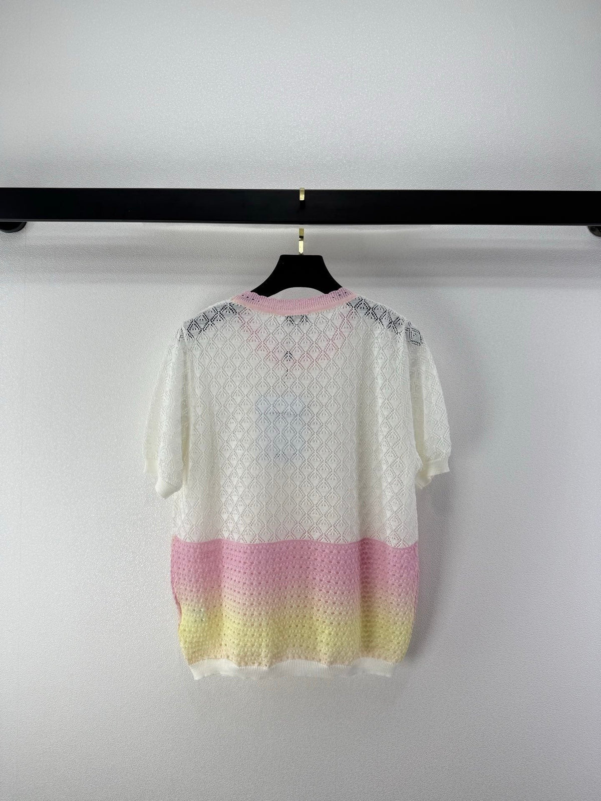 Chanel 2026 Gradient Color Hollowed-out Short Sleeve Tencel 395516