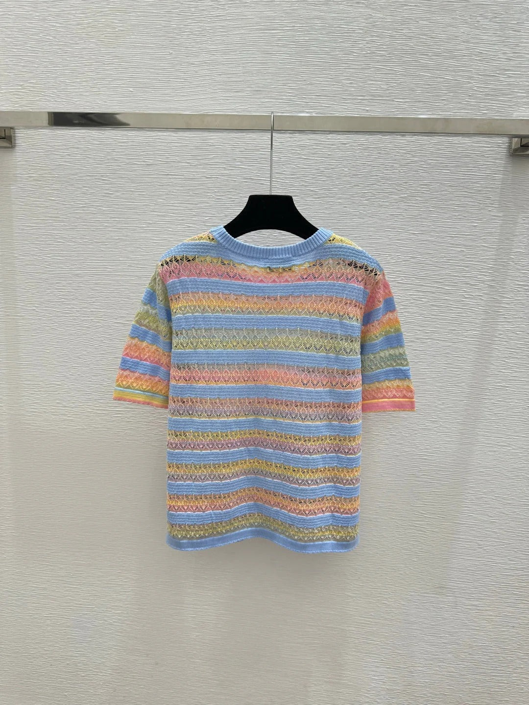 Chanel 2026 Striped Short-sleeved Shirt Multicolor Wool 516774