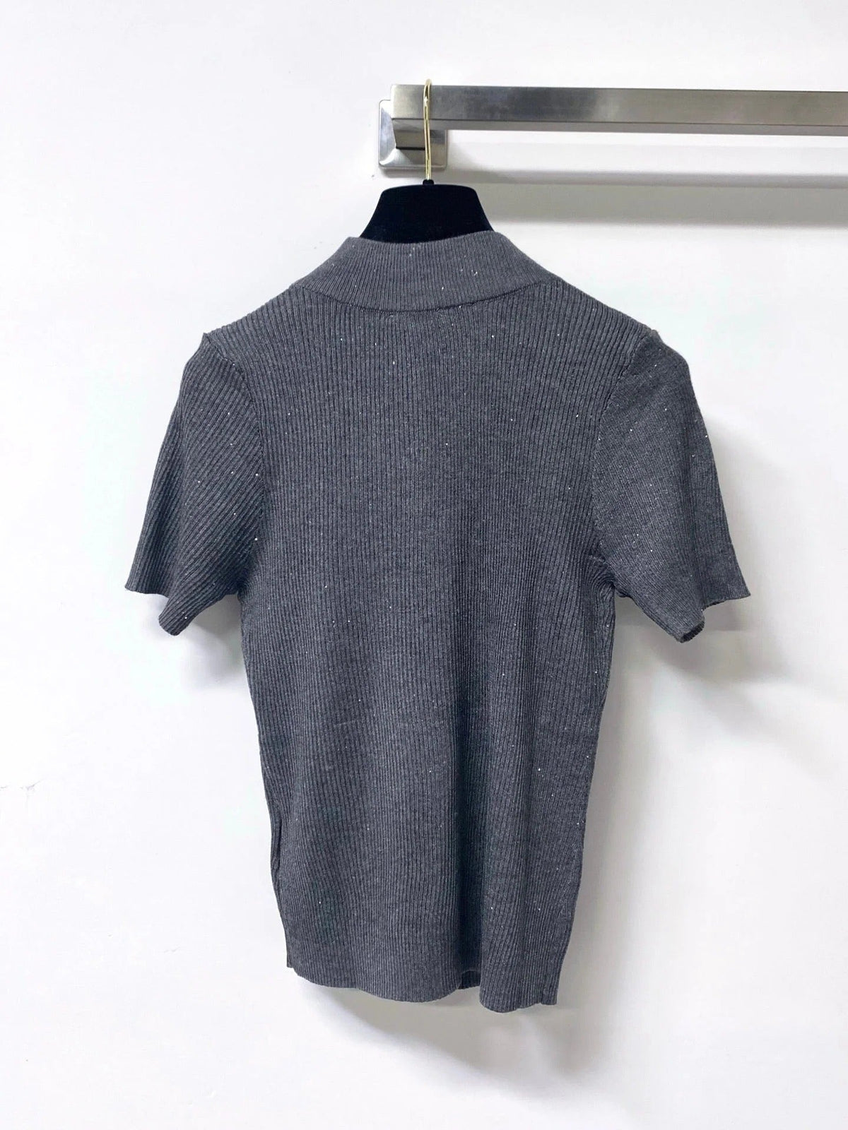 Chanel 2026 Short-Sleeved Shirt Glitter Detail Tencel 439810