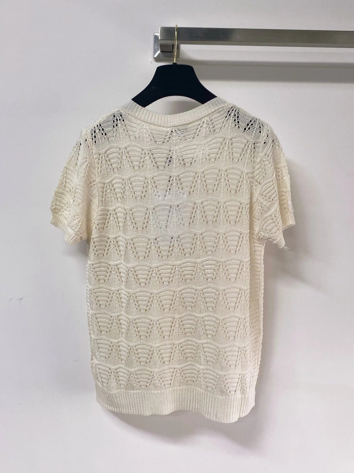 Chanel 2026 V-Neck Short-Sleeved Shirt Laine Wool 463520