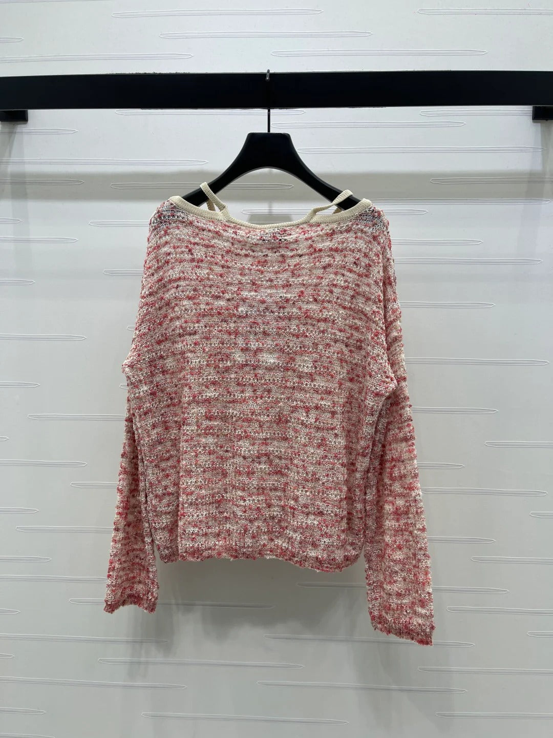 Chanel 2026 Off-the-shoulder Knit Long-sleeved Top Wool Cashmere