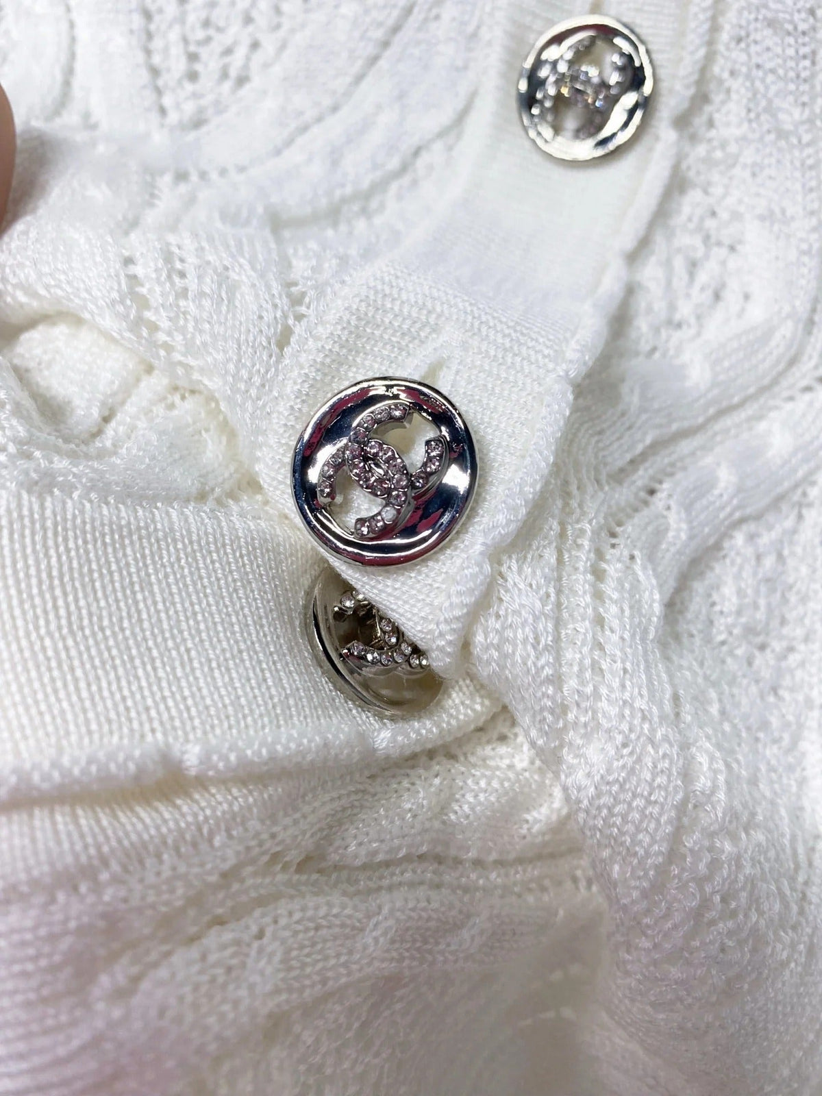 Chanel 2026 Pointelle Knit Cardigan Tencel 459058