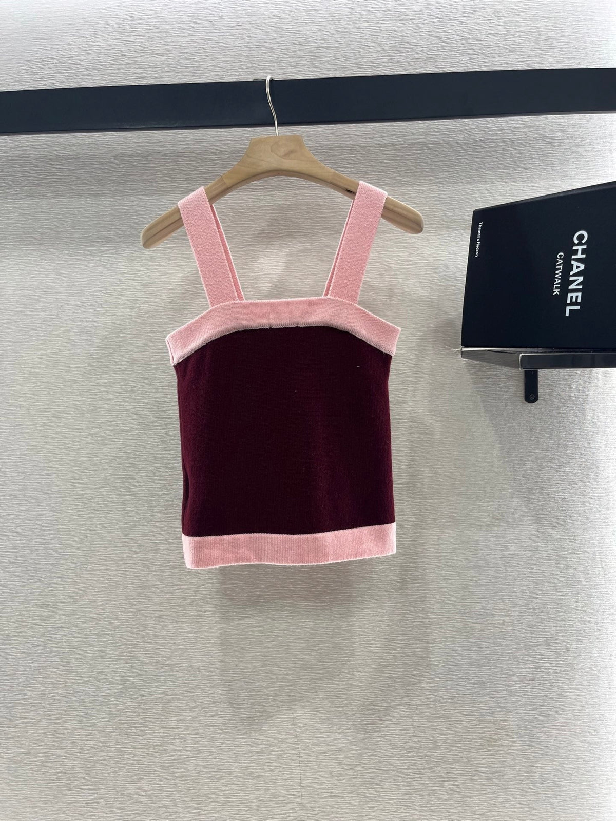 CHANEL FLAT-NECK KNIT CAMISOLE AND STRAIGHT KNIT SKIRT SET