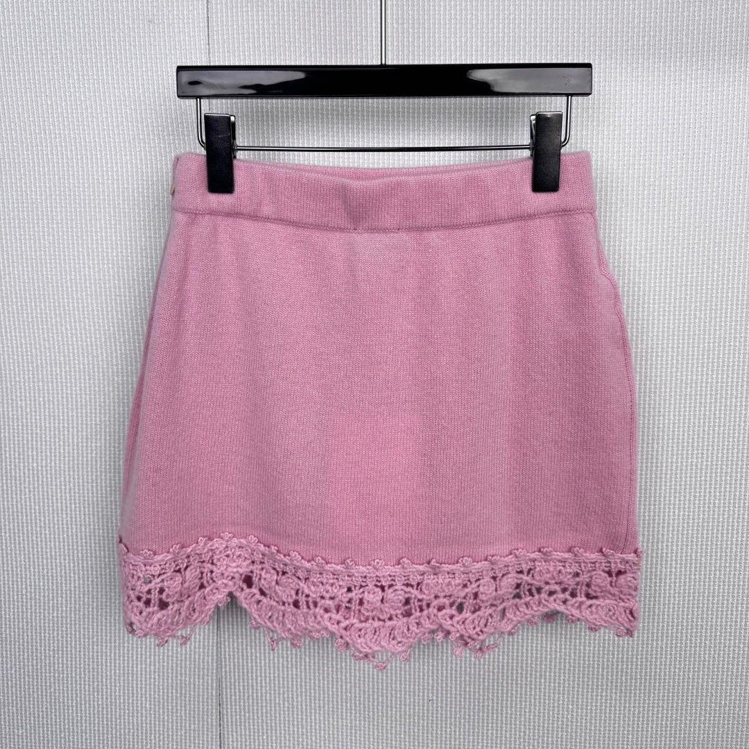 CHANEL 25S KNITTED LACE MIDI SKIRT 414
