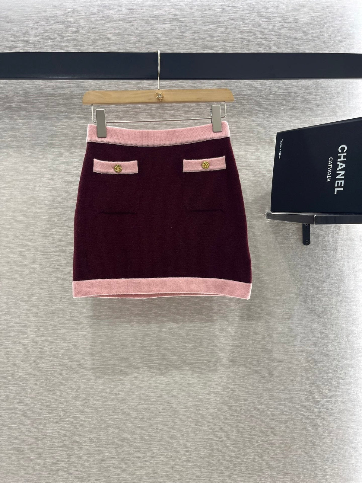 CHANEL FLAT-NECK KNIT CAMISOLE AND STRAIGHT KNIT SKIRT SET