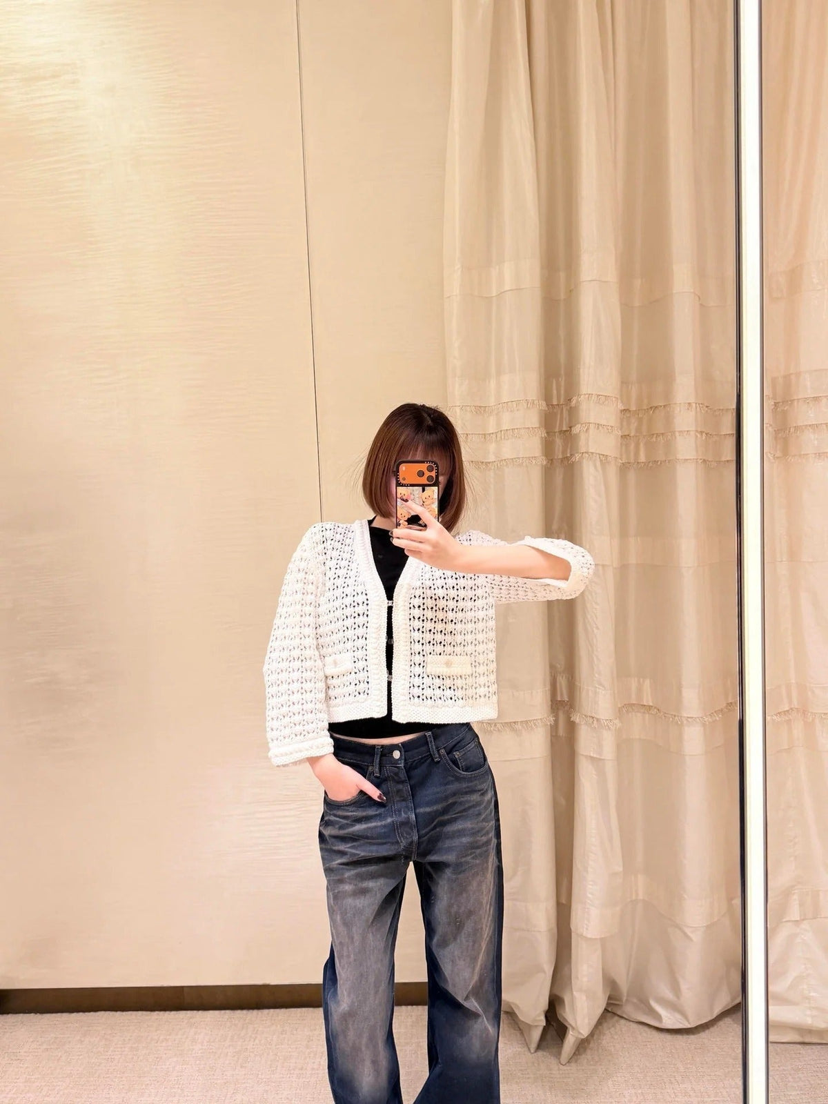 CHANEL 25S OPEN-KNIT CARDIGAN 617