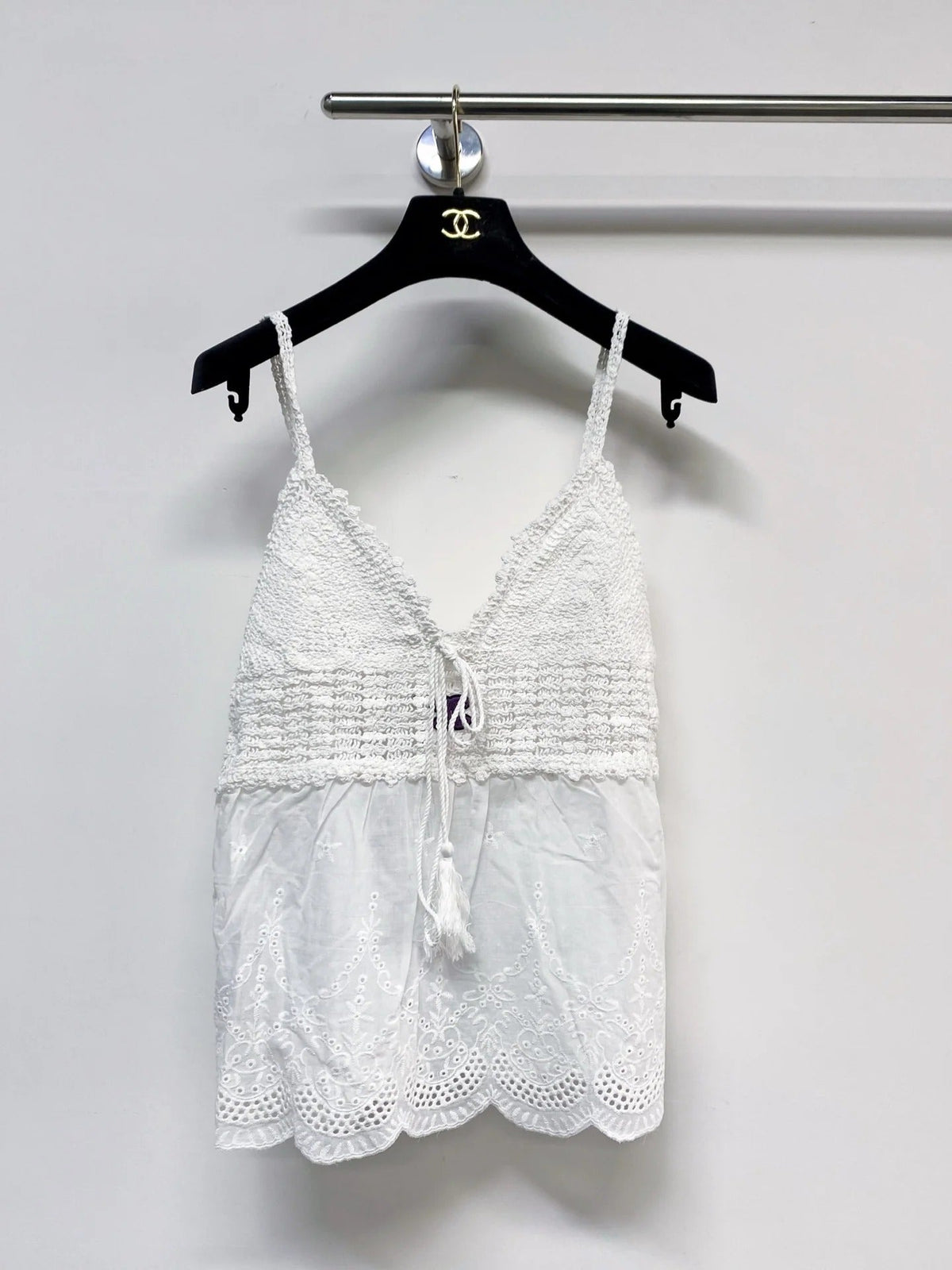 Chanel 2026 Camisole Beige and White Cotton