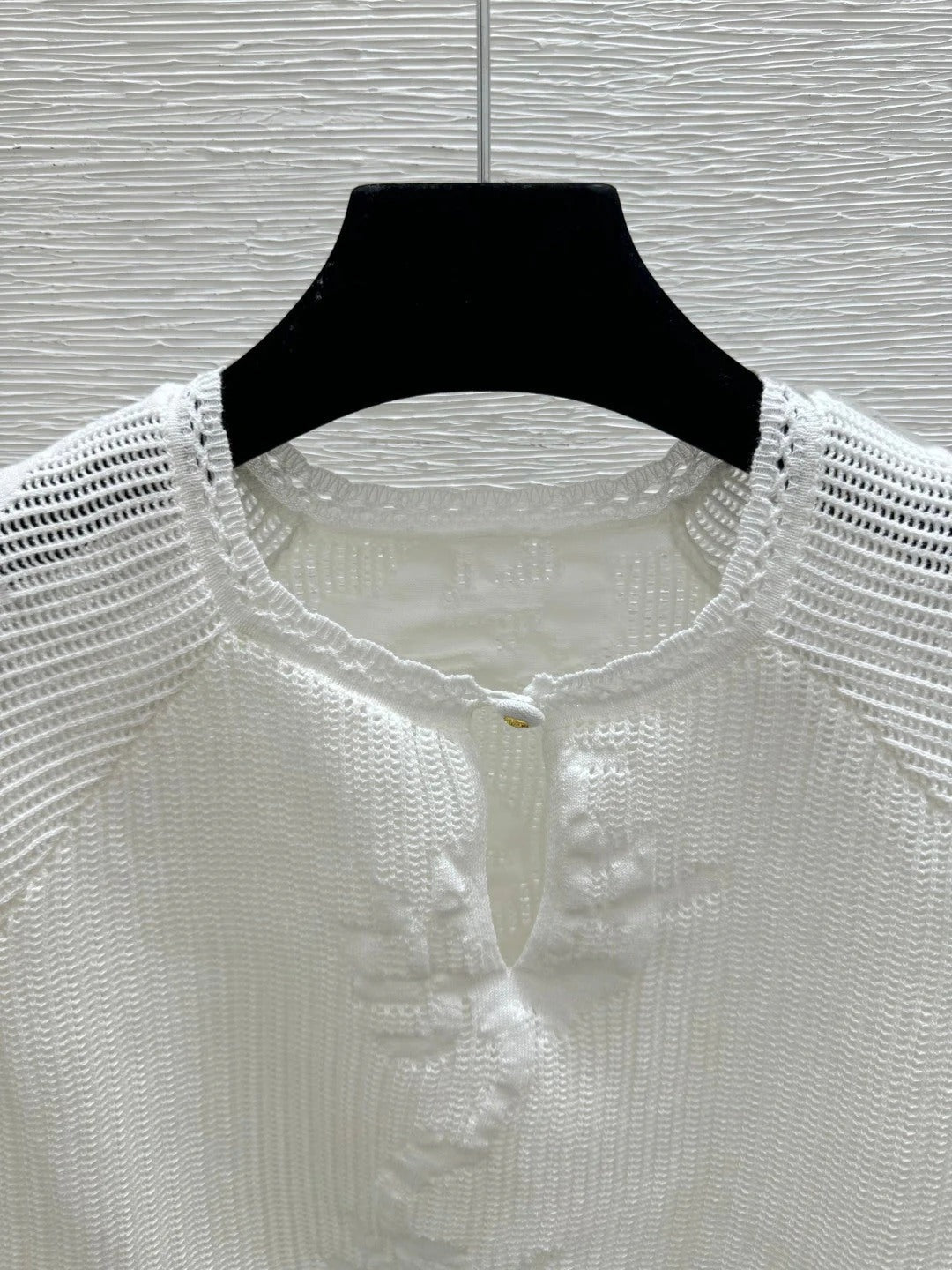 Chanel 2026 Round Neck Knitted Vest White Cotton 516805