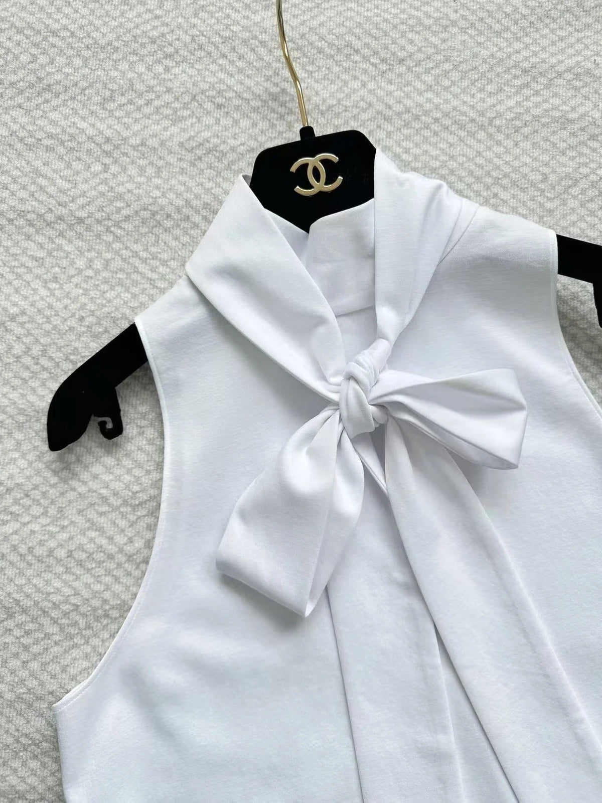 Chanel 2026 Bow Floral Vest White Cotton
