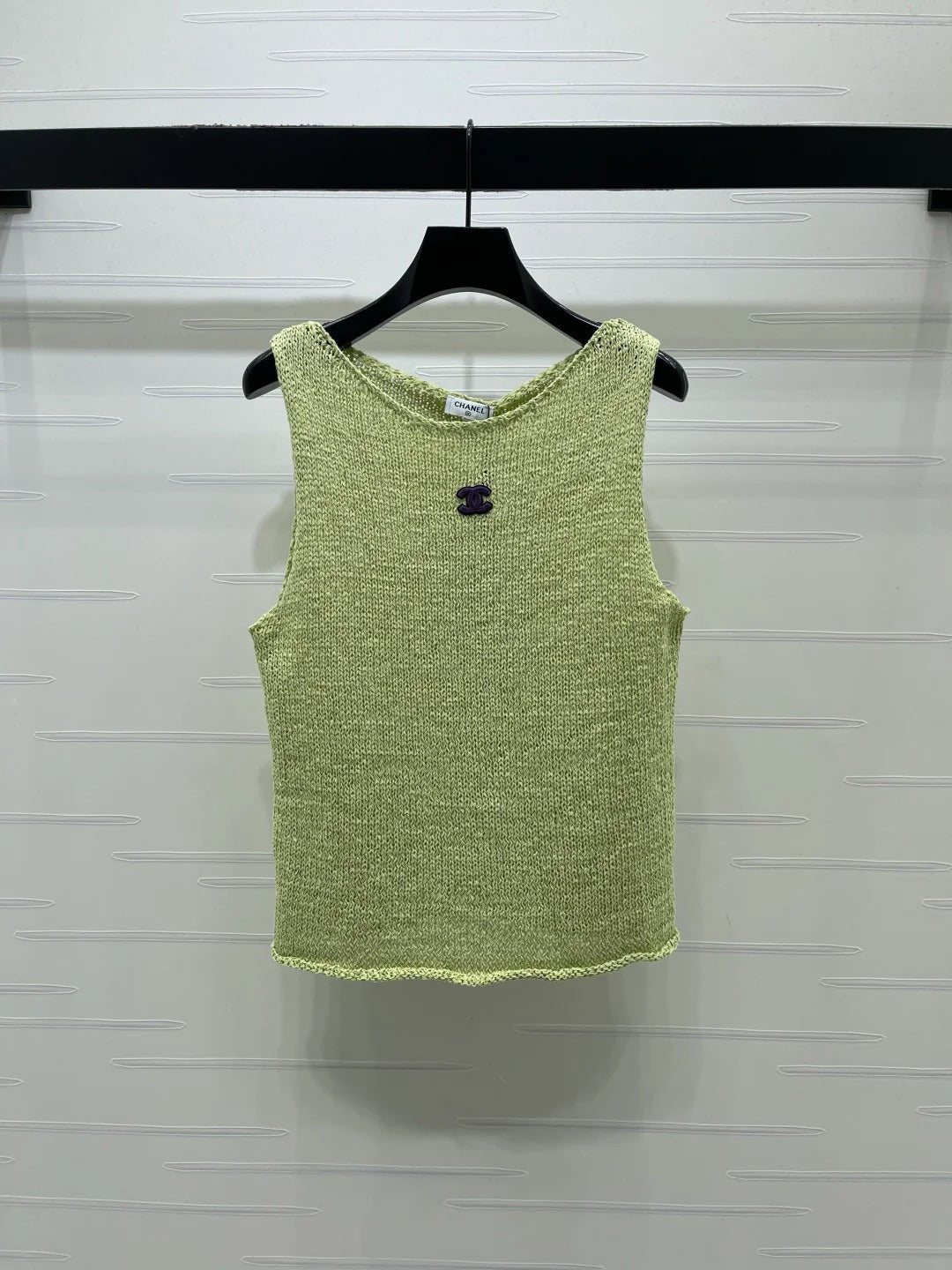 Chanel 2026 Vest Green and White Cotton