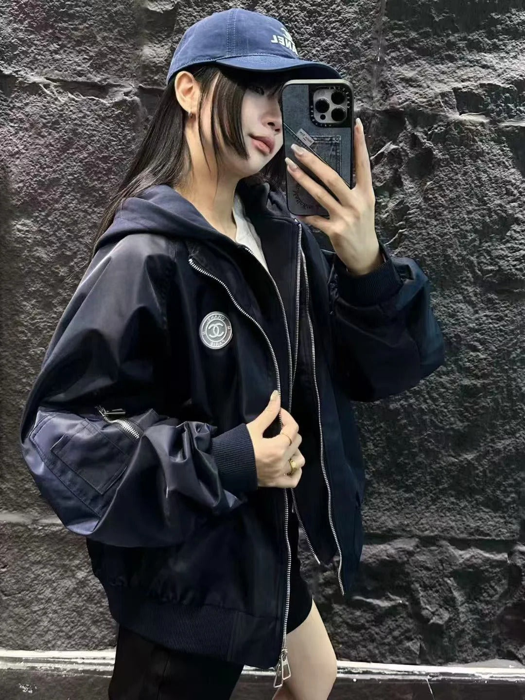 CHANEL 25S HOODED ZIP JACKET 383