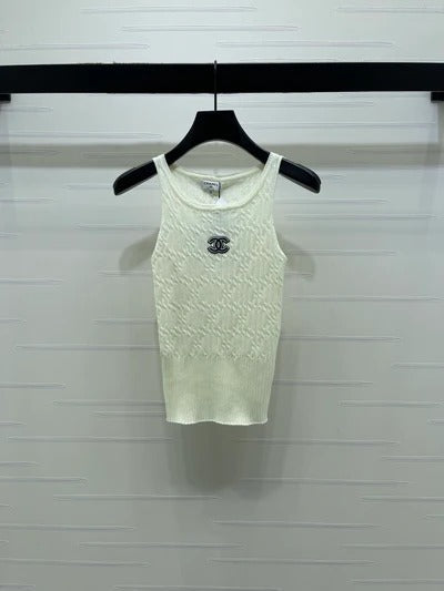 Chanel 2026 Cable Knit Crew Neck Camisole Wool Cashmere 355308