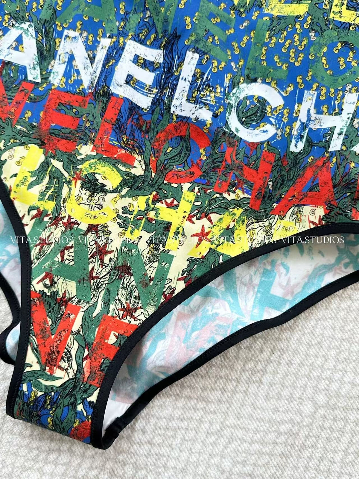 Chanel 2026 One Piece Swimsuit Seaweed Letter Polyester 470150