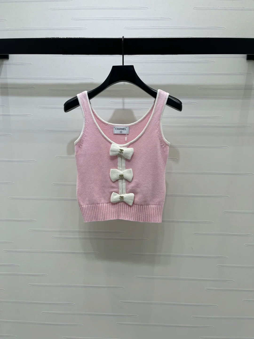 Chanel 2026 Knit Vest With Bow Embellishment Wool
