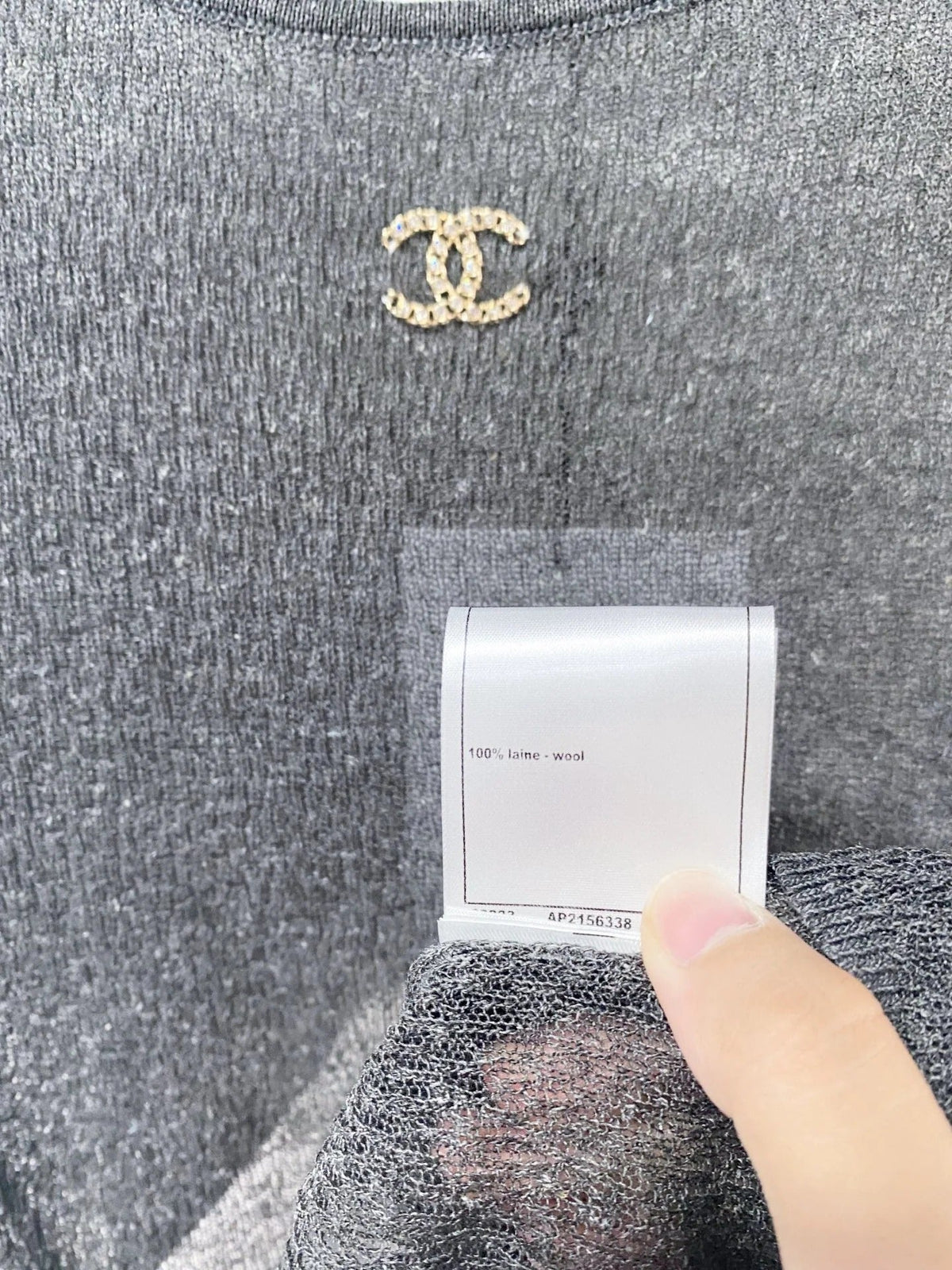 Chanel 2026 Open Knit T-Shirt Laine Wool Metallic Detailing 471873